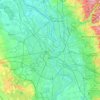 Topografisk kort Köln, højde, terræn