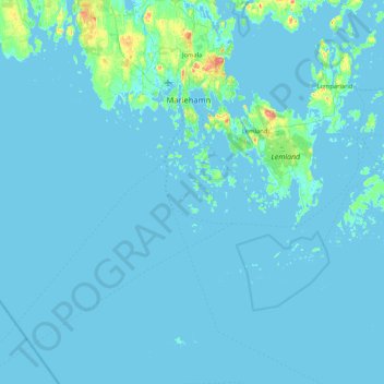Topografisk kort Jomala, højde, terræn