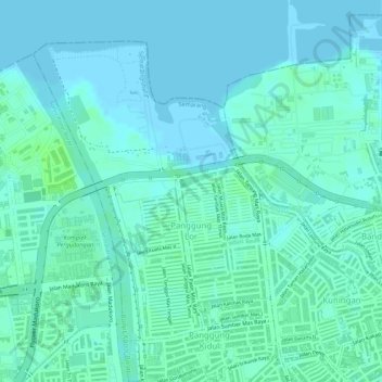 Topografisk kort Panggung Lor, højde, terræn