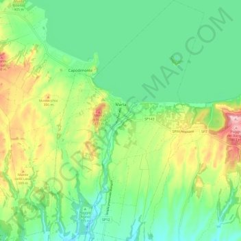Topografisk kort Marta, højde, terræn