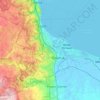 Topografisk kort Gdańsk, højde, terræn