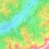 Topografisk kort Megève, højde, terræn