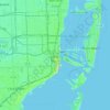 Topografisk kort Miami, højde, relief