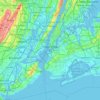 Topografisk kort City of New York, højde, relief