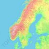 Topografisk kort Sverige, højde, relief