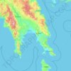 Topografisk kort Regionalbezirk Lakonien, højde, terræn