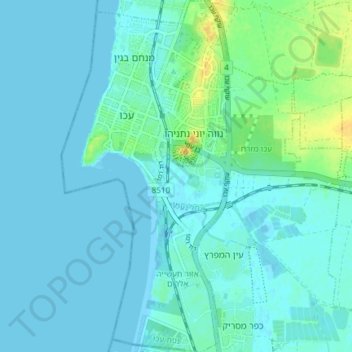 Topografisk kort Acre, højde, terræn