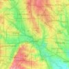 Topografisk kort Dallas, højde, relief