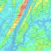 Topografisk kort Manhattan, højde, terræn
