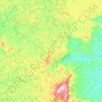 Topografisk kort Santa Rita de Ibitipoca, højde, terræn
