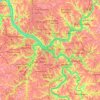 Topografisk kort Allegheny County, højde, relief