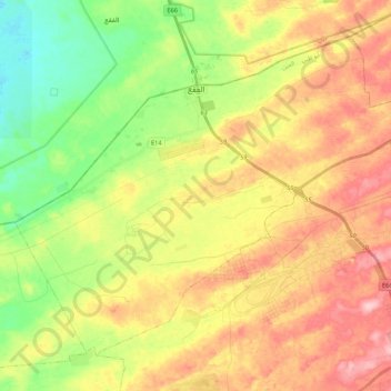 Topografisk kort Al Faqa', højde, terræn