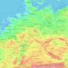 Topografisk kort Tyskland, højde, relief