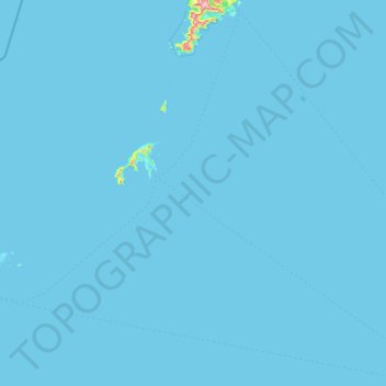 Topografisk kort Værøy, højde, terræn