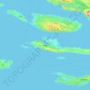 Topografisk kort Hvar, højde, terræn