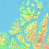 Topografisk kort Tromsø, højde, terræn
