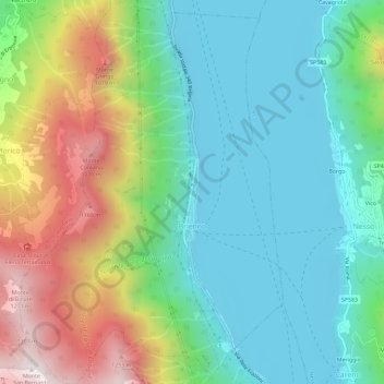 Topografisk kort Brienno, højde, terræn