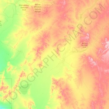 Topografisk kort Barcoo Shire, højde, terræn