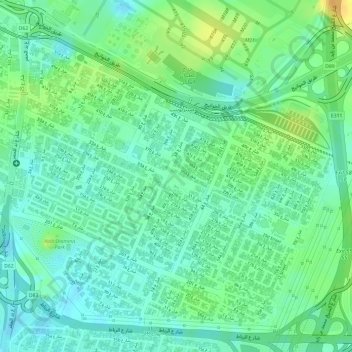 Topografisk kort Al Rashidiya, højde, terræn