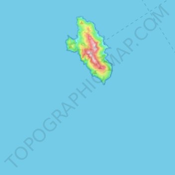 Topografisk kort Isola del Giglio, højde, terræn