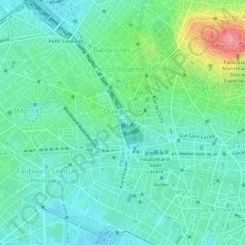 Topografisk kort Europe, højde, terræn