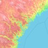 Topografisk kort Västernorrland len, højde, terræn