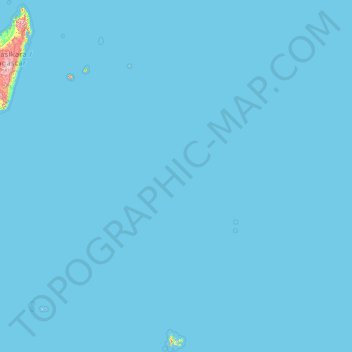 Topografisk kort Franske sydlige og Antarktiske territorier, højde, terræn