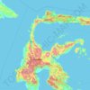 Topografisk kort Sulawesi Tengah, højde, terræn