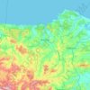 Topografisk kort Kandıra, højde, terræn