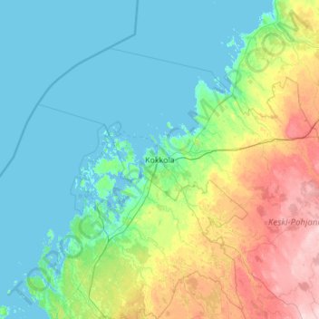 Topografisk kort Karleby, højde, terræn