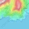 Topografisk kort Cap-d'Ail, højde, terræn