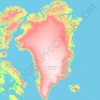 Topografisk kort Grønland, højde, terræn