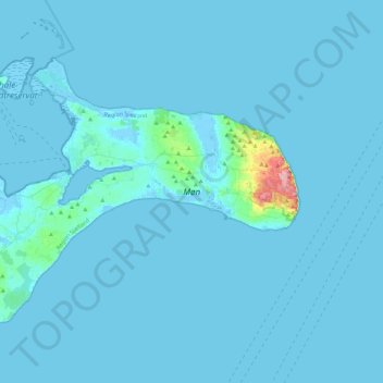 Topografisk kort Møn, højde, terræn