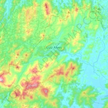 Topografisk kort Luiz Alves, højde, terræn