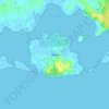 Topografisk kort Glænø, højde, terræn
