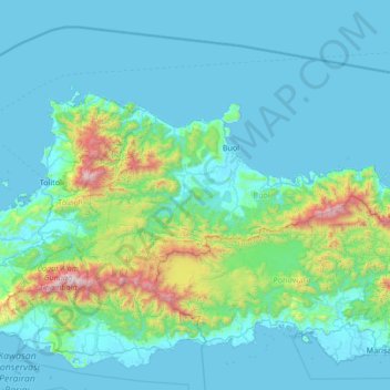 Topografisk kort Buol, højde, terræn