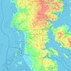 Topografisk kort Region Syddanmark, højde, terræn