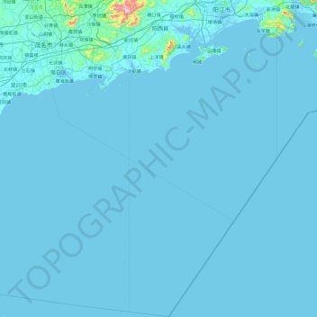Topografisk kort Yangxi County, højde, terræn