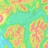 Topografisk kort Lago Todos Los Santos, højde, terræn