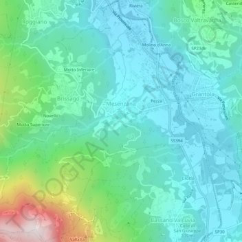 Topografisk kort Mesenzana, højde, terræn