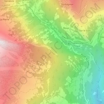 Topografisk kort Mordor, højde, terræn