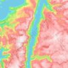 Topografisk kort Sørfjorden, højde, terræn