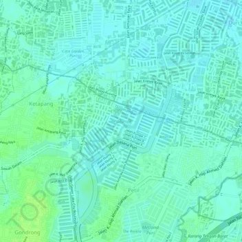 Topografisk kort West Europe, højde, terræn