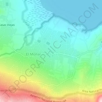 Topografisk kort El Mollar, højde, terræn