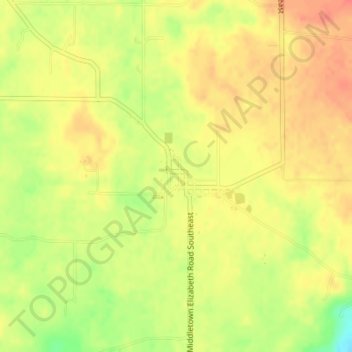 Topografisk kort New Middletown, højde, terræn