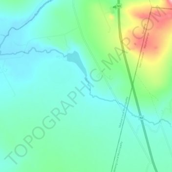 Topografisk kort Modderfontein, højde, terræn